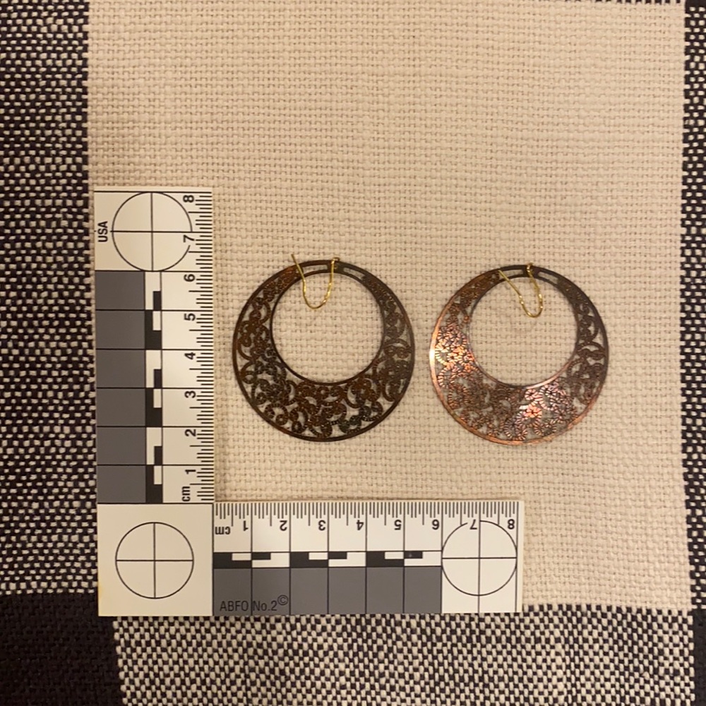 Brown copper bronze boho round earrings